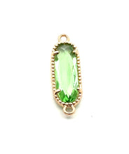 Green oval shape crystal charm,SKU#M2167green