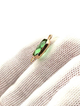 Green Square Charm, Gold Plated, Sku#M2145