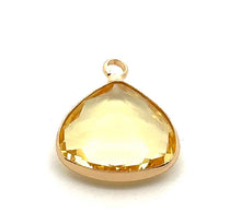 Light yellow triangle shape crystal charm, SKU#M2168Lyellow