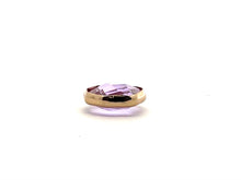 Purple Oval Hexagon Charm, Gold Plated, Sku#M2139