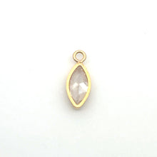 White 3A CZ Marquise Bezel Drop, 3x6mm