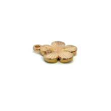 White Plumeria Charm, Gold Plated, Sku#M3210