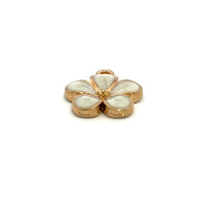 White Plumeria Charm, Gold Plated, Sku#M3210