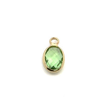 Light Green oval shape crystal charm, SKU#M2163lightgreen