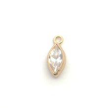 White 3A CZ Marquise Bezel Drop, 3x6mm