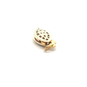 6.0x12.3mm Oval Filigree Pearl Clasp, 14k gold filled. Made in USA. #4003566A
