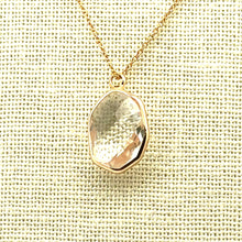 Clear Oval Hexagon Charm, Gold Plated, Sku#M2139