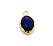 Dark blue tiny tear drop crystal charm, SKU#M2156Dblue