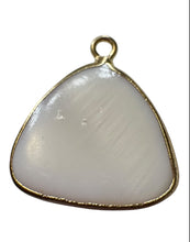 Triangle shape Mother Of Pearl w Gold plated outline , SKU#M4397