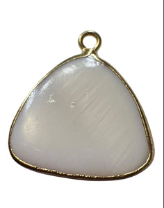 Triangle shape Mother Of Pearl w Gold plated outline , SKU#M4397