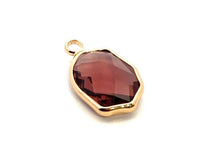 Brown trapezoid  crystal charm, SKU#M2161brown