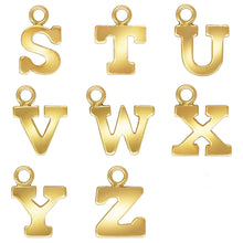 Block Letters Charms, Sterling Silver & Gold Filled