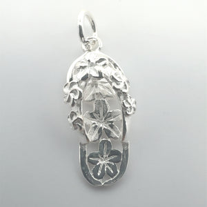 Flower slipper charm, sterling silver, sku#M3933