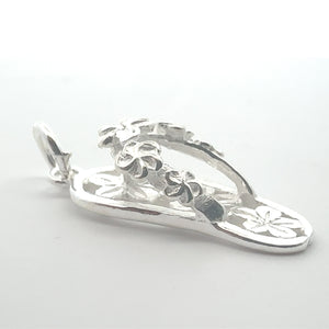 Flower slipper charm, sterling silver, sku#M3933