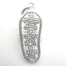 Flower slipper charm, sterling silver, sku#M3933