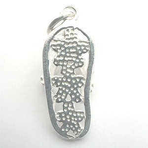 Flower slipper charm, sterling silver, sku#M3933