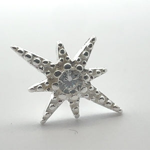 Star stud, sterling silver, sku#M3917