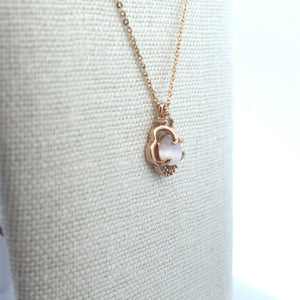 Pearl Rhinestone Gold Plated Charm, M4436