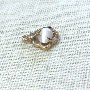 Pearl Rhinestone Gold Plated Charm, M4436