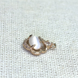 Pearl Rhinestone Gold Plated Charm, M4436
