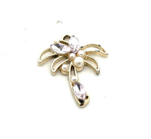 Stunning coconut tree, pink crystals and pearls, SKU#M3100