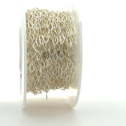 All Flat Long Link Diamond Shape Chain, Sku#SM1371F