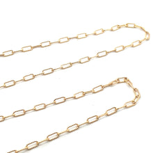 2.5mm Course Line Elongated Cable Chain, 14K Gold Filled, Sku: S2505L