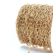 2.5mm Course Line Elongated Cable Chain, 14K Gold Filled, Sku: S2505L