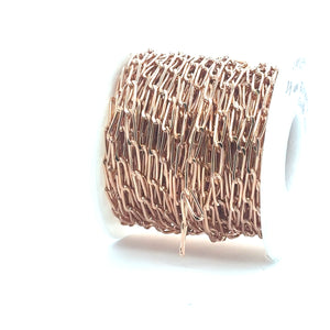 3.9mm Elongated Cable Chain, 14k Gold Filled, Sterling Silver, 14k Rose Gold FilledSku#SM299