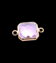 Pink Square charm, double ring crystal charm, SKU#M2145pink