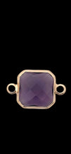 Deep Purple Square Charm, Gold Plated, Sku#M2145