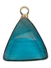 Blue triangle shape crystal charm,SKU#M2151blue