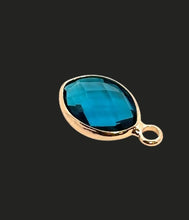 Blue tear drop crystal charm, SKU#M2156blue