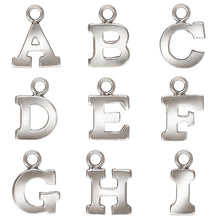 Block Letters Charms, Sterling Silver & Gold Filled