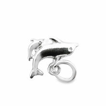 Dolphin w/ baby dolphin charm sterling silver, sku# M3934