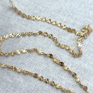 4mm Round Bar Starburst Disc Chain, 14k Gold Filled, Per Foot, SM957SB