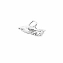 Dolphin w/ baby dolphin charm sterling silver, sku# M3934