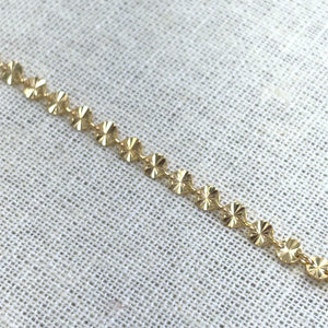 4mm Round Bar Starburst Disc Chain, 14k Gold Filled, Per Foot, SM957SB