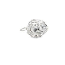 Flower heart charm, sterling silver, sku# M3924