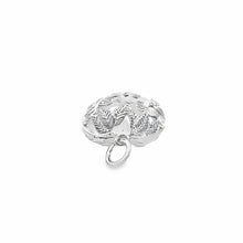 Flower heart charm, sterling silver, sku# M3924