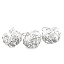 Flower heart charm, sterling silver, sku# M3924