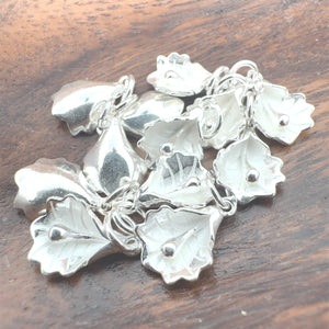 Flower charm, sterling silver, sku#M3946