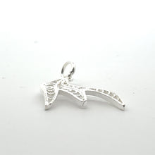 Long leaf charm, sterling silver, sku#M3948￼