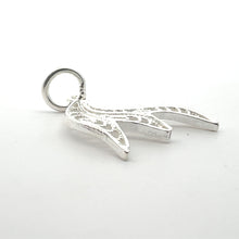 Long leaf charm, sterling silver, sku#M3948￼