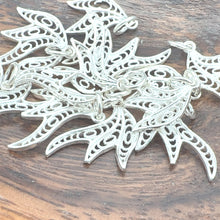 Long leaf charm, sterling silver, sku#M3948￼