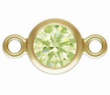 3mm 3A CZ Bezel Connector, 14k Gold Filled