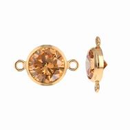 3mm 3A CZ Bezel Connector, 14k Gold Filled