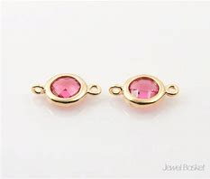 3mm 3A CZ Bezel Connector, 14k Gold Filled