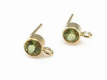 4MM Bezel Ear Post W/ Ring