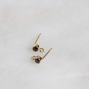 3MM Bezel Ear Post W/ Ring
